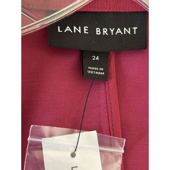 Lane Bryant Magenta Jacket Blazer Women’s 24 1 Button Ruched Sleeves NWT - Picture 7 of 7